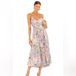 ASTR blythe purple pleated dress